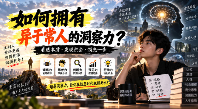 某公众号付费文章：如何拥有异于常人的洞察力？-开心分享网