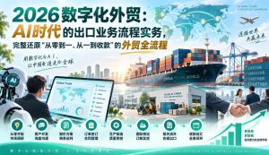 2026数字化外贸：AI时代的出口业务流程实务，完整还原”从零到一、从一到收款”的外贸全流程-开心分享网