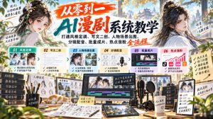 从零到一AI漫剧系统教学，打通风格定调、写文二创、人物场景出图、分镜配音、批量成片、热点涨粉全流程-开心分享网