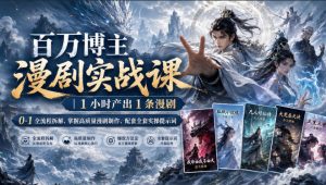 百万博主漫剧实战课｜1小时产出1条漫剧，0‑1全流程拆解，掌握高质量漫剧制作，配套全套实操提示词-开心分享网