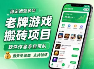 老牌游戏搬砖项目，超稳定可靠，软件作者亲自带队，当天见收益，支持验证【揭秘】-开心分享网