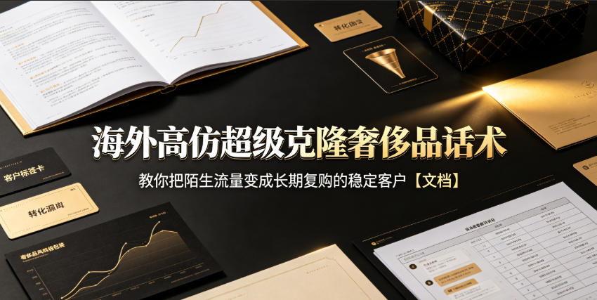 海外高仿超级克隆奢侈品话术，教你把陌生流量变成长期复购的稳定客户【文档】-开心分享网