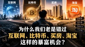 某社群付费文章：为什么我们老是错过互联网、比特币、买房、淘宝这样的暴富机会？-开心分享网