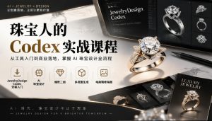 珠宝人的Codex实战课程｜JewelryDesign Codex安装入门、AI珠宝设计、爆款二创、多视图生成、电商精修海报全链路教学-开心分享网