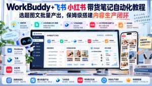 WorkBuddy+飞书小红书带货笔记自动化教程，选题图文批量产出，保姆级搭建内容生产闭环【文档】-开心分享网