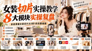 女装切片实操教学，8大模块实操复盘，系统掌握女装切片从0到1的完整链路-开心分享网