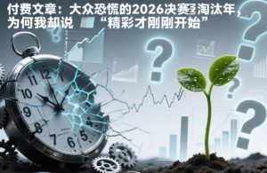 付费文章:大众恐慌的2026决赛淘汰年,为何我却说“精彩才刚刚开始”?-开心分享网