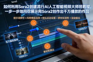 如何利用Sora2创建流行AI人工智能视频大师班，一步一步地向你展示用Sora2创作出千万播放的作品-开心分享网