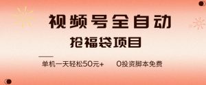 视频号全自动抢福袋，一天单机轻松50+，零成本脚本代替人工去跑【揭秘】-开心分享网