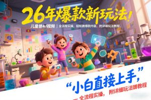 26年爆款新玩法，儿童科普AI视频，全流程实操，轻松做爆款内容，小白直接上手，附详细玩法教程-开心分享网