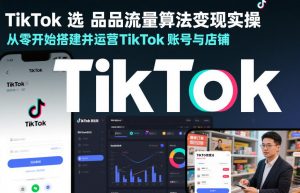 TikTok选品流量算法变现实操，从零开始搭建并运营TikTok账号与店铺-开心分享网
