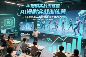 AI漫剧实战训练营，3D商业真人AI短剧漫剧引爆2026，流量红利期已至，入场正当时-开心分享网