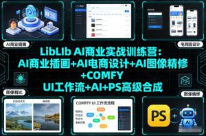 LibLIb AI商业实战训练营：AI商业插画+AI电商设计+AI图像精修+COMFY UI工作流+AI+PS高级合成-开心分享网
