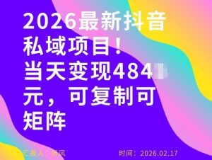 26年最新抖音私域玩法，当天变现4张+，可复制可粘贴，新手小白可做-开心分享网