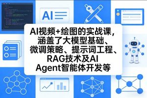 AI视频+绘图的实战课，涵盖了大模型基础、微调策略、提示词工程、RAG技术及AI Agent智能体开发等-开心分享网
