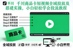 千川商品卡短视频全域投放及搭建实操，小白轻松学会投流教程（更新26年2月）-开心分享网
