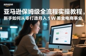 亚马逊保姆级全流程实操教程，新手如何从零打造月入1W美金电商事业-开心分享网