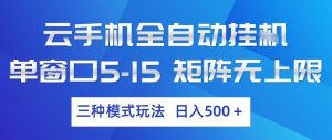 云手机全自动挂G,单窗口5-15,矩阵无上限,三种模式玩法,日入5张+【揭秘】-开心分享网