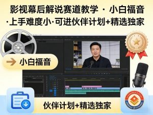 某大佬的影视幕后解说赛道教学，小白福音，上手难度小，可进伙伴计划+精选独家-开心分享网