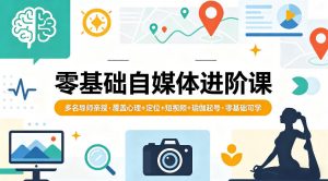 零基础自媒体进阶课，多名导师亲授，覆盖心理+定位+短视频+瑜伽起号，零基础可学-开心分享网