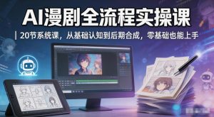 AI漫剧全流程实操课｜20节系统课，从基础认知到后期合成，零基础也能上手-开心分享网