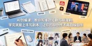AI创编课,教你写爆款短剧与AI漫剧,学完就能上手写剧本,让你的AI创作不再自娱自乐-开心分享网