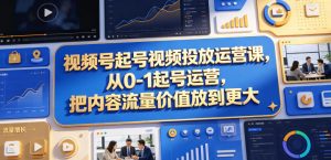视频号起号视频投放运营课,从0-1起号运营,把内容流量价值放到更大-开心分享网