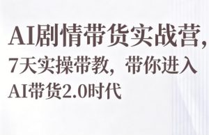 AI剧情带货实战营，7天实操带教，带你进入AI带货2.0时代-开心分享网