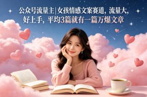 公众号流量主女孩情感文案赛道，流量大，好上手，平均3篇就有一篇万爆文章-开心分享网
