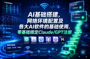 AI基础搭建,网络环境配置及各大AI软件的基础使用,零基础搞定Claude/GPT注册-开心分享网