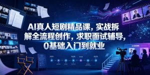 AI真人短剧精品课,实战拆解全流程创作,求职面试辅导,0基础入门到就业-开心分享网