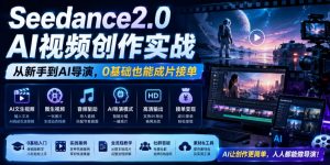 Seedance2.0 AI视频创作实战,从新手到AI导演,0基础也能成片接单变现-开心分享网