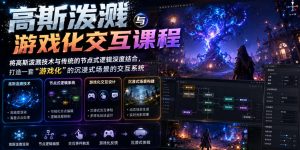 高斯泼溅与游戏化交互课程，将高斯泼溅技术与传统的节点式逻辑深度结合，打造一套“游戏化”的沉浸式场景的交互系统-开心分享网