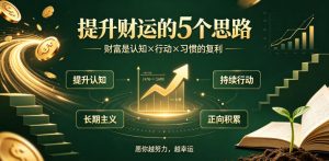 付费文章:提升财运的5个思路——财富是认知x行动x习惯的复利,愿你越努力,越幸运-开心分享网