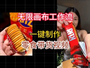 无限画布工作流一键制作零食带货视频,操作简单实操教学-开心分享网