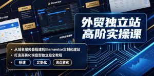 外贸独立站高阶实操课|从域名服务器搭建到Elementor定制化建站,打造高转化询盘型独立站全教程-开心分享网