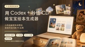 AI应用实战案例,用Codex+秒悟CLl做宝宝绘本生成器,小白也能把生活想法变成可访问的AI应用-开心分享网