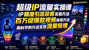 超级IP流量实操课,IP精准引流获客实操方法,百万级爆款视频底层方法,用科学的方法实现流量倍增-开心分享网