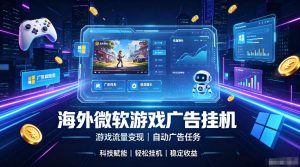 海外游戏广告自动挂G,轻资产海外副业风口,单设备稳定产出500+【揭秘】-开心分享网