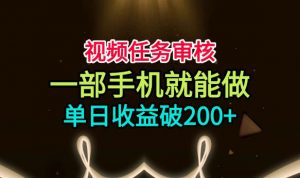 视频任务审核,一部手机就能做,简单上手,单日收益破200+【揭秘】-开心分享网