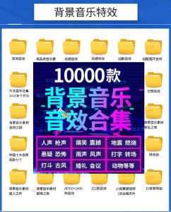 宝藏级音效素材包!10000+款背景音乐音效素材合集,自然片头婚礼会议常用音效包,分类清晰-开心分享网