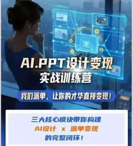 AI+PPT设计变现实战训练营，我们派单，让你的才华直接变现，三大核心模块带你构建Al设计x派单变现的完整闭环-开心分享网