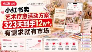 小红书卖艺术疗愈活动方案，323天到手12w+，有需求就有市场-开心分享网