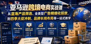 亚马逊跨境电商实战课,从蓝海产品筛选、全类型广告精细化投放,到四季大促冲刺、品牌长线布局等一站式教学(更新8月)-开心分享网