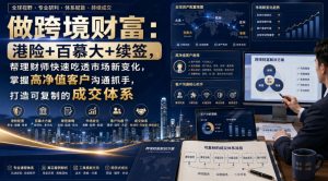 做跨境财富:港险+百慕大+续签,帮理财师快速吃透市场新变化,掌握高净值客户沟通抓手,打造可复制的成交体系-开心分享网