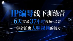 后浪·IP编导线下训练营,6天实录37小时视频+录音,学会拍出人味视频的能力-开心分享网
