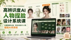 高辨识度AI人物捏脸设计系统课,从模型默认脸,到主动设计人物,摆脱AI同质脸-开心分享网