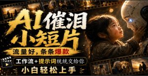 AI催泪小短片,流量好,条条爆款,工作流+提示词统统交给你,小白轻松上手-开心分享网