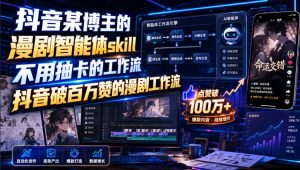 抖音某博主的漫剧智能体skill,不用抽卡的工作流,抖音破百万赞的漫剧工作流-开心分享网