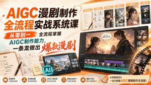 AIGC漫剧制作全流程实战系统课,从零到一全流程掌握AIGC制作能力,一条龙做出爆款漫剧-开心分享网